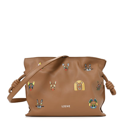 Loewe X Louis Wain Smooth Calfskin Futurist Cats Mini Flamenco Knot Clutch Mocha 1 of 9