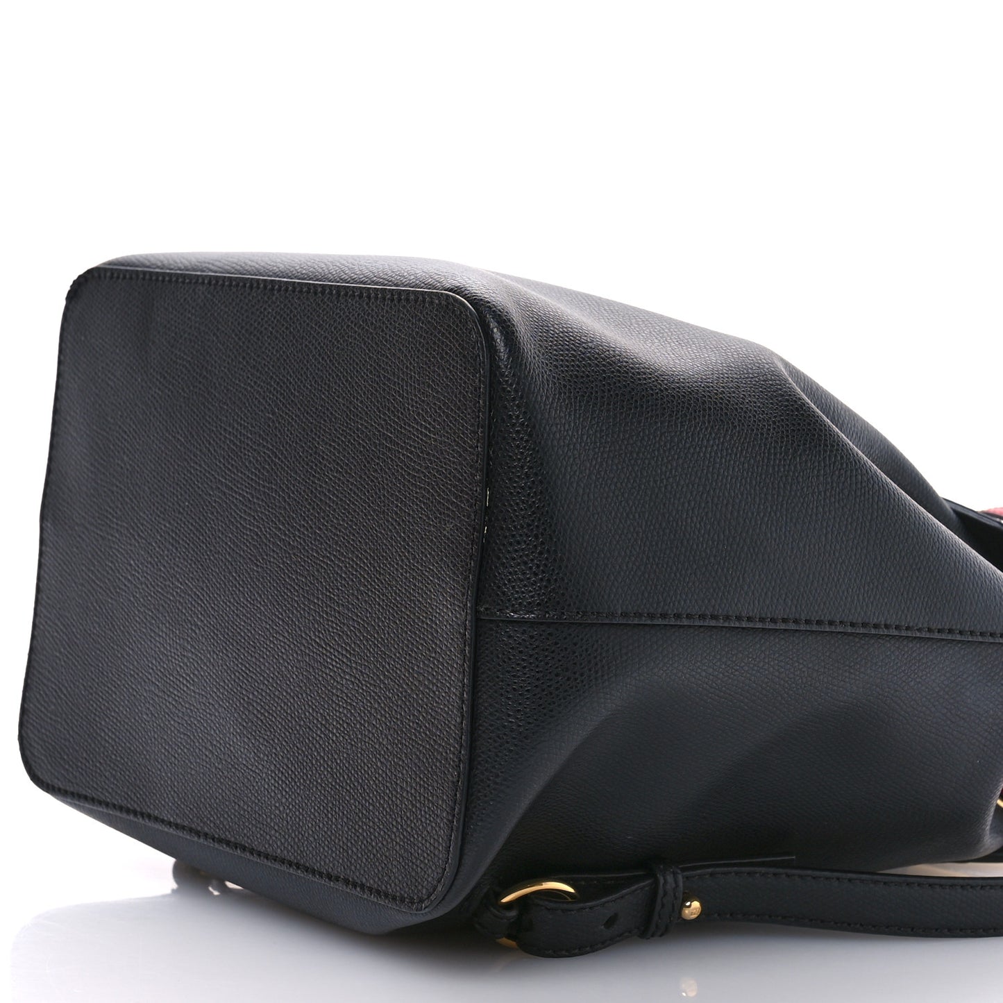 Vitello Cruise Bi-Color FF 1974 Embossed F is Fendi Drawstring Backpack Black Fragola Maya