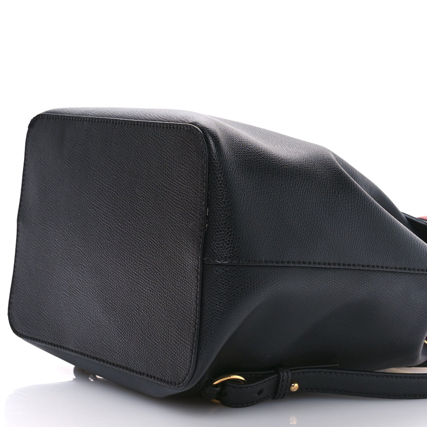 Fendi Vitello Cruise Bi-Color FF 1974 Embossed F is Fendi Drawstring Backpack Black Fragola Maya 10 of 10