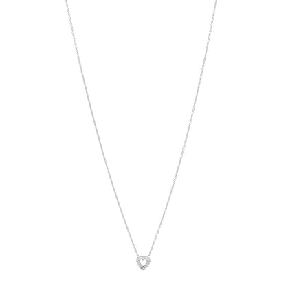 Roberto Coin 18K White Gold Diamond Tiny Treasures Heart Pendant Necklace 1 of 4