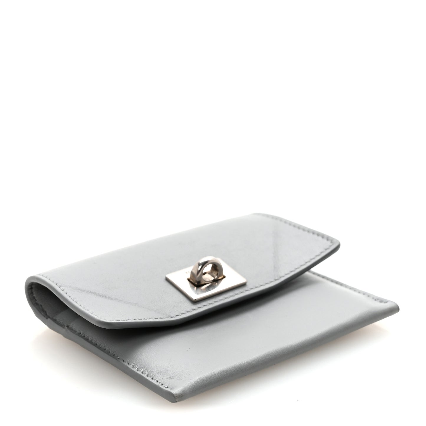 Smooth Calfskin Rodeo Flap Card Holder Cloud Grey