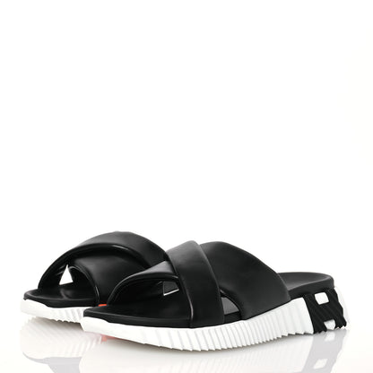 Hermes Nappa Womens Infra Sandals 39.5 Black 3 of 11