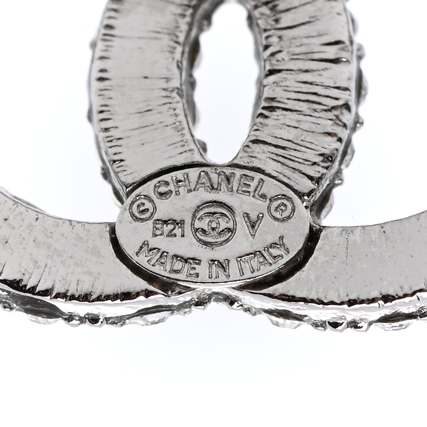 Crystal CC Earrings Silver