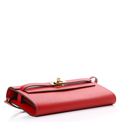 Hermes Epsom Kelly Wallet To Go Rouge Casaque 4 of 11