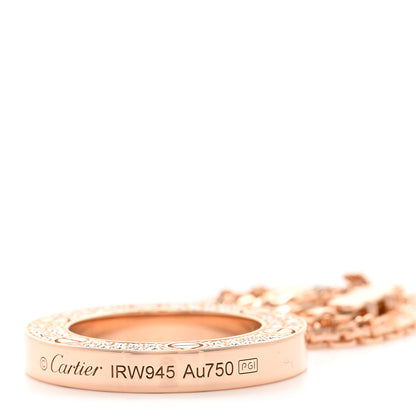 Cartier 18K Pink Gold Diamond LOVE Paved Necklace 6 of 6