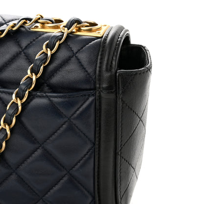 Chanel Calfskin Quilted Large Elegant CC Flap Navy Black 11 of 11