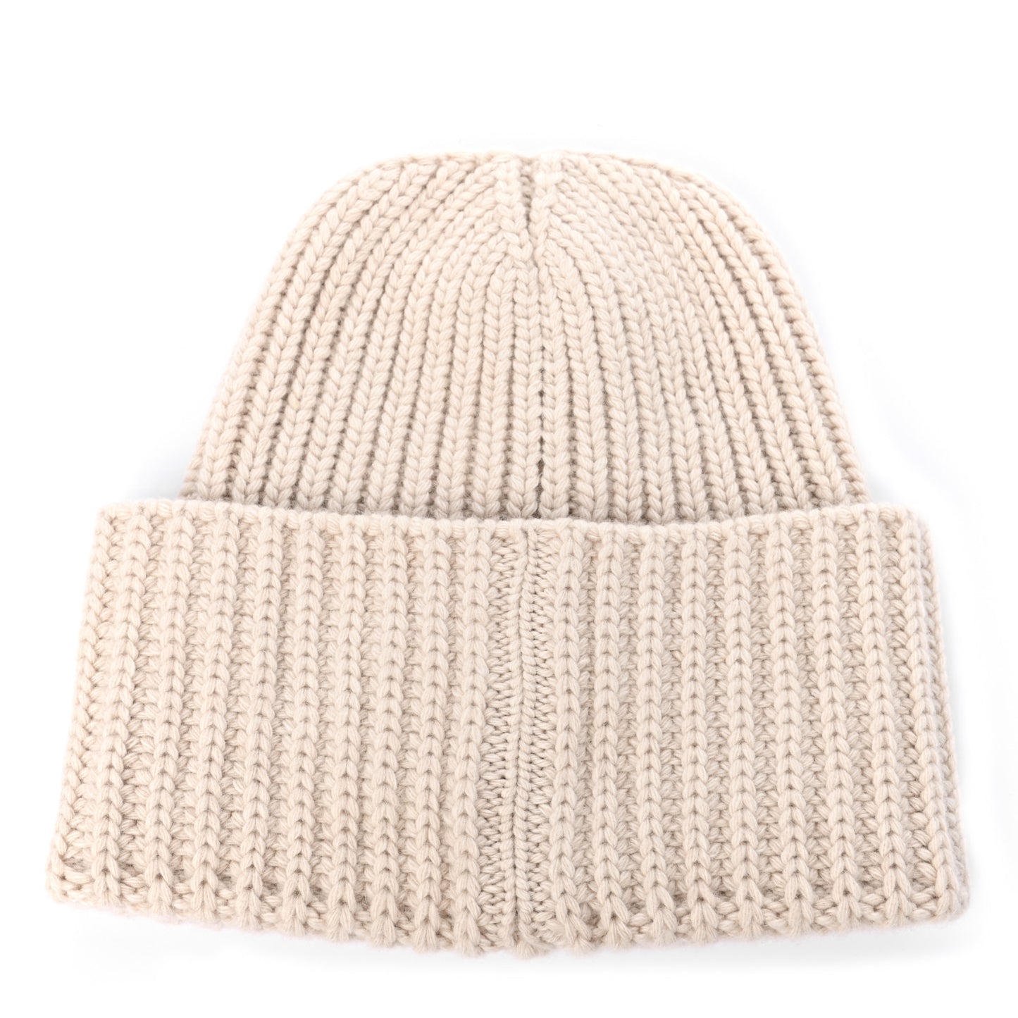 Wool Cashmere CC Beanie Hat White