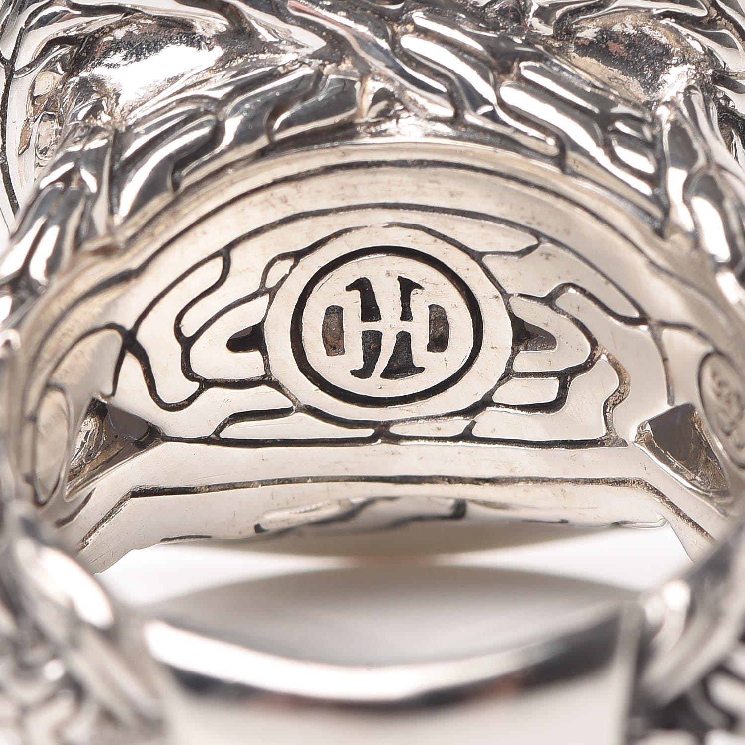 John Hardy Sterling Silver Blue Sapphire Large Lava Classic Chain Ring 50 5.5 6 of 7