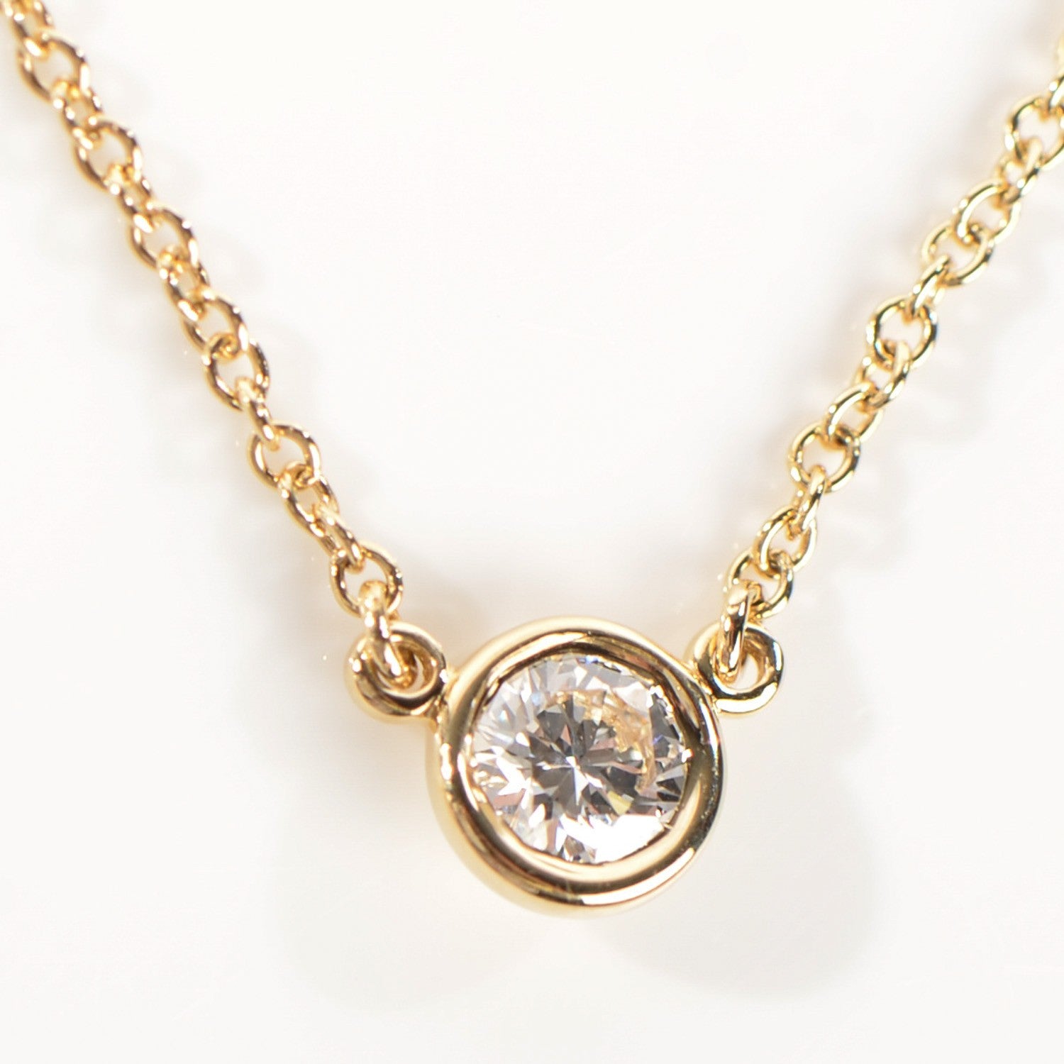 Tiffany 18K Yellow Gold Diamond .25ct Elsa Peretti Diamonds by the Yard Pendant Necklace 2 of 5