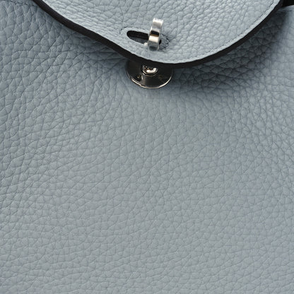 Hermes Taurillon Clemence Mini Lindy 20 Bleu Glacier 8 of 11