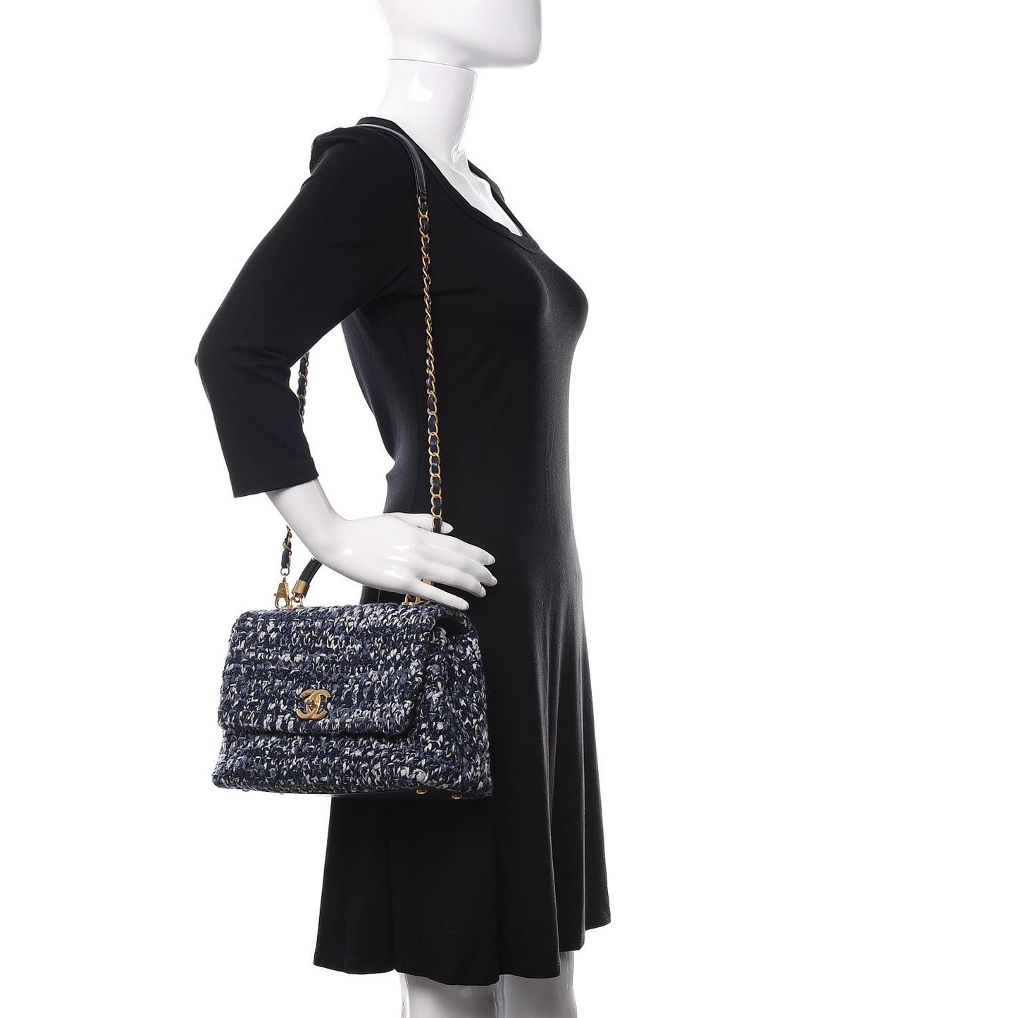 Crochet Small Coco Handle Flap Blue