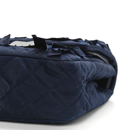 Chanel Satin Paillette Sequin Quilted Medium Single Flap Navy 9 of 9