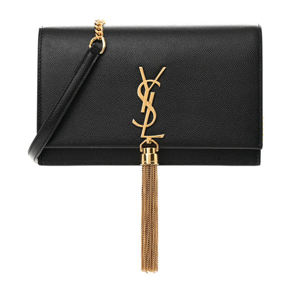 Saint Laurent Grain De Poudre Classic Monogram Kate Tassel Chain Wallet Black 1 of 11