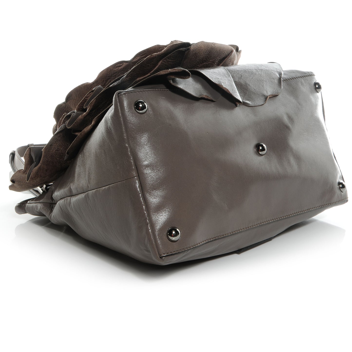 Nappa Raised Rose Petalee Tote Grey