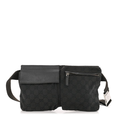 Gucci GG Monogram Double Pocket Belt Bag Black 1 of 10
