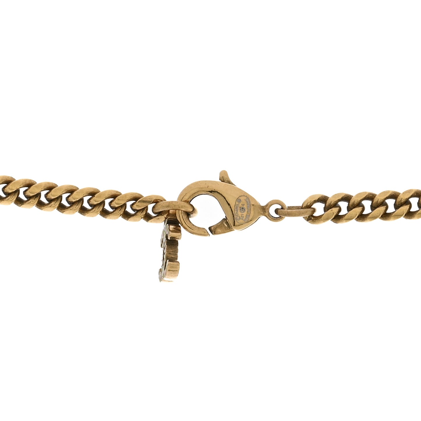 Crystal CC Pendant Necklace Gold