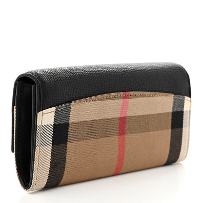 Burberry Calfskin House Check Porter Continental Wallet Black 3 of 9