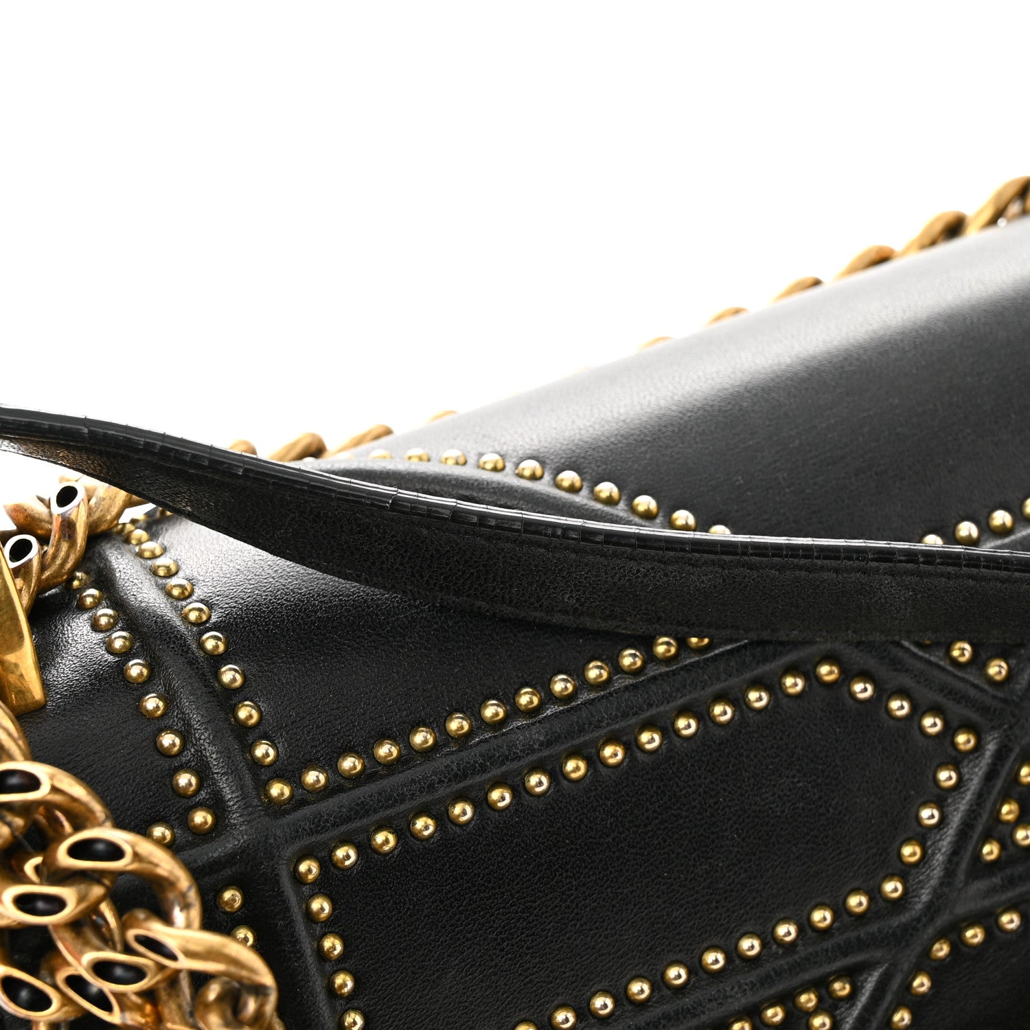 Christian Dior Lambskin Studded Medium Diorama Flap Bag Black 13 of 14