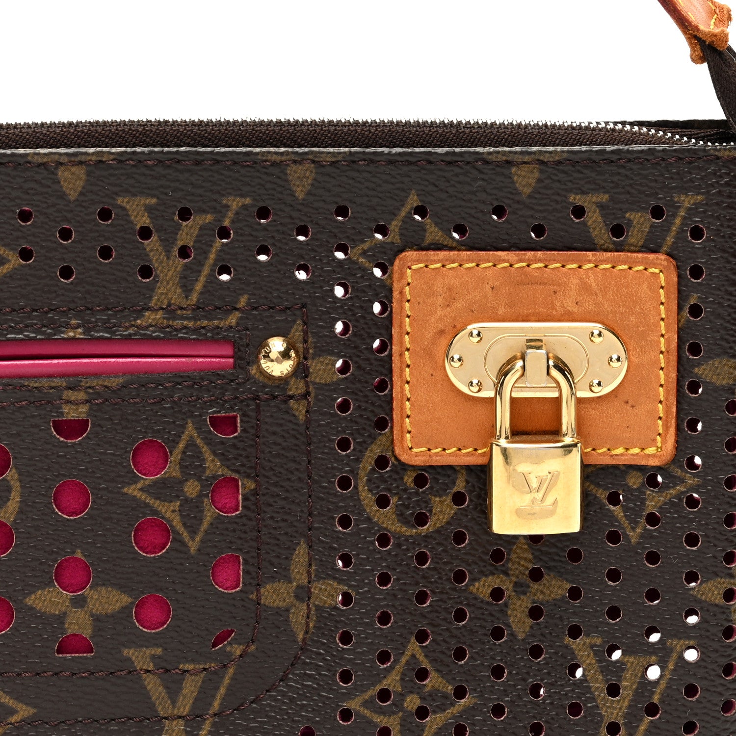 Louis Vuitton Monogram Perforated Pochette Accessories Bag Fuchsia 7 of 10