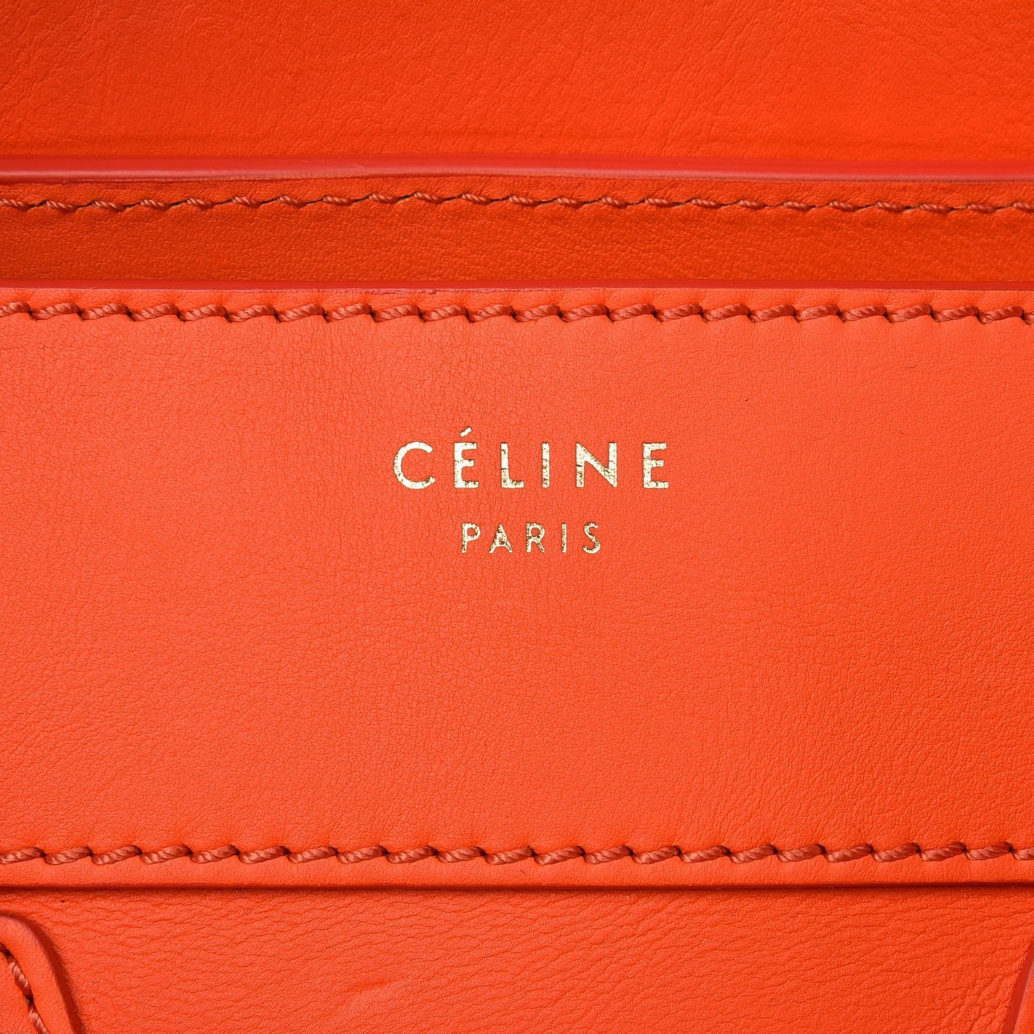Celine Smooth Calfskin Mini Luggage Bright Orange 8 of 10