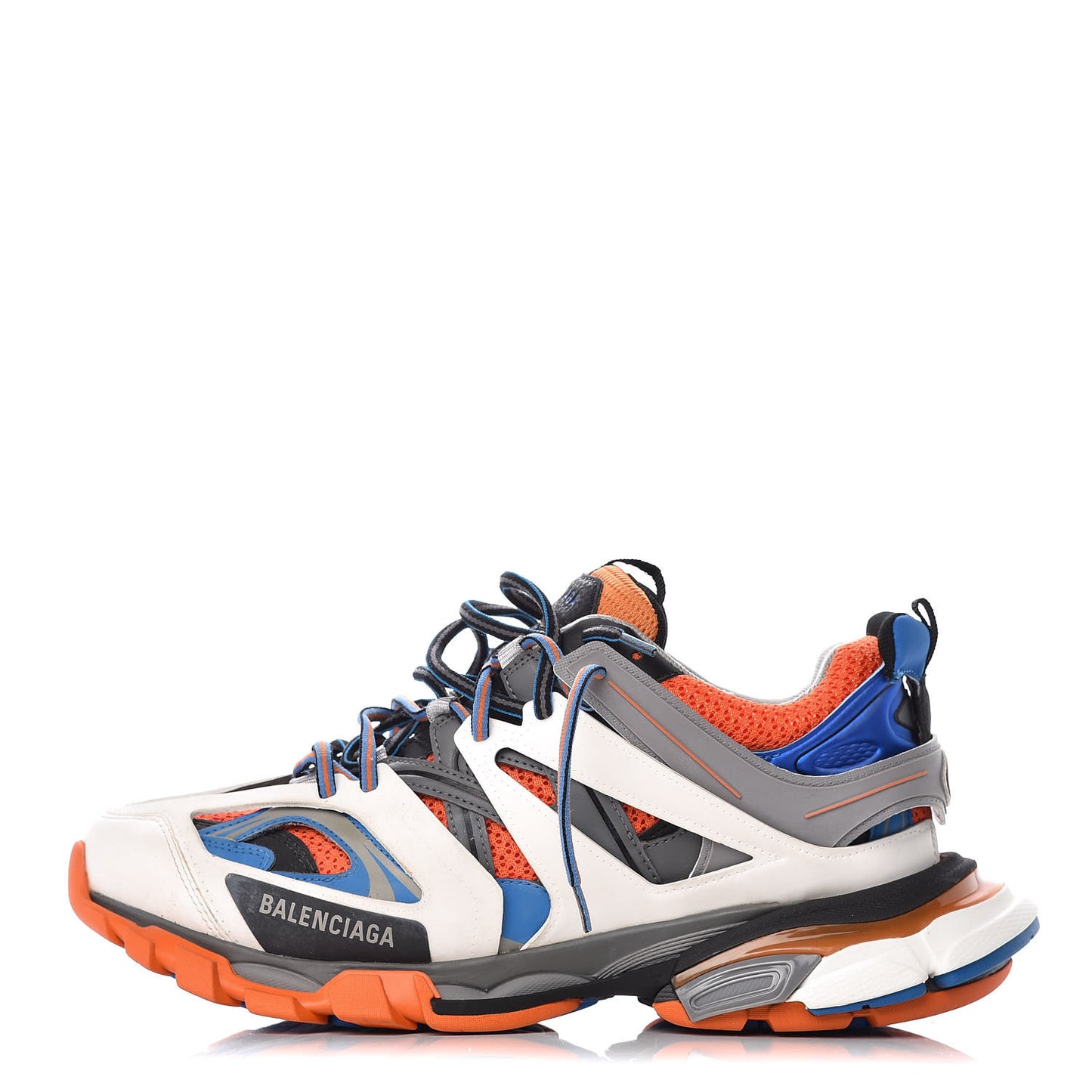 Mesh Nylon Mens Track Sneakers 43 Gris Orange White