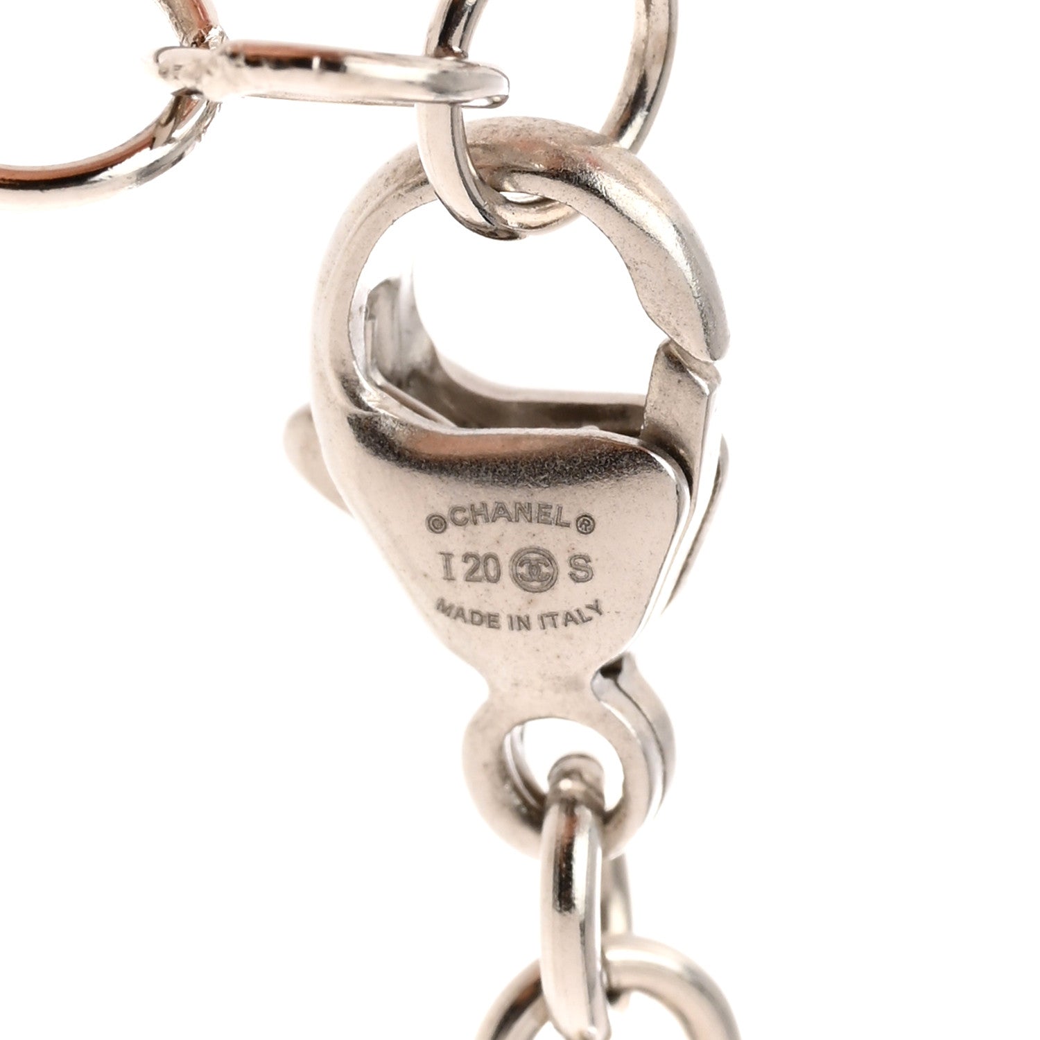 Chanel Crystal Pearl CC Long Necklace Silver 5 of 6