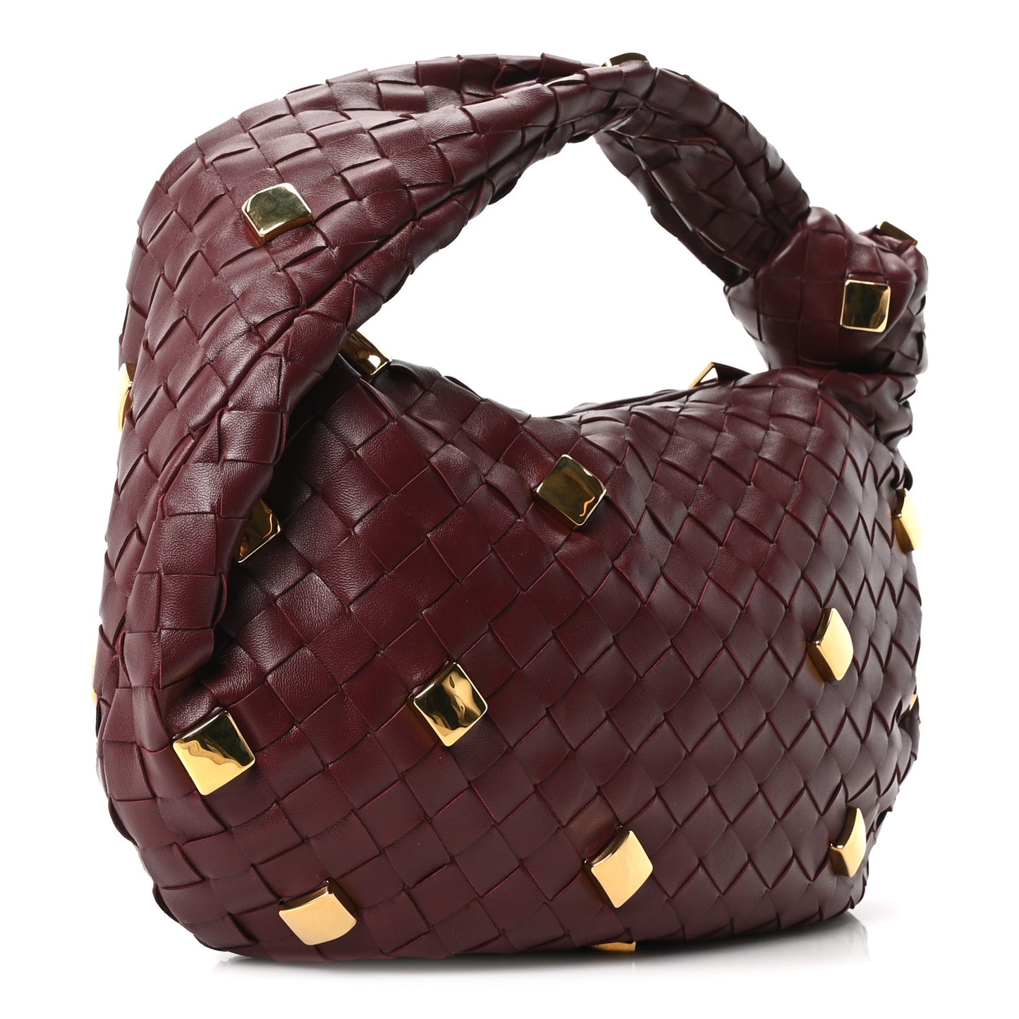 Nappa Intrecciato Studded Teen Jodie Hobo Barolo