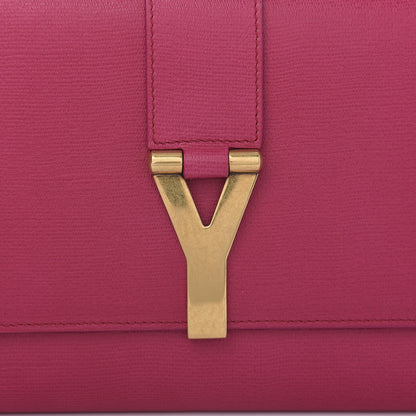 Saint Laurent Textured Calfskin Y Ligne Clutch Fuchsia 9 of 9