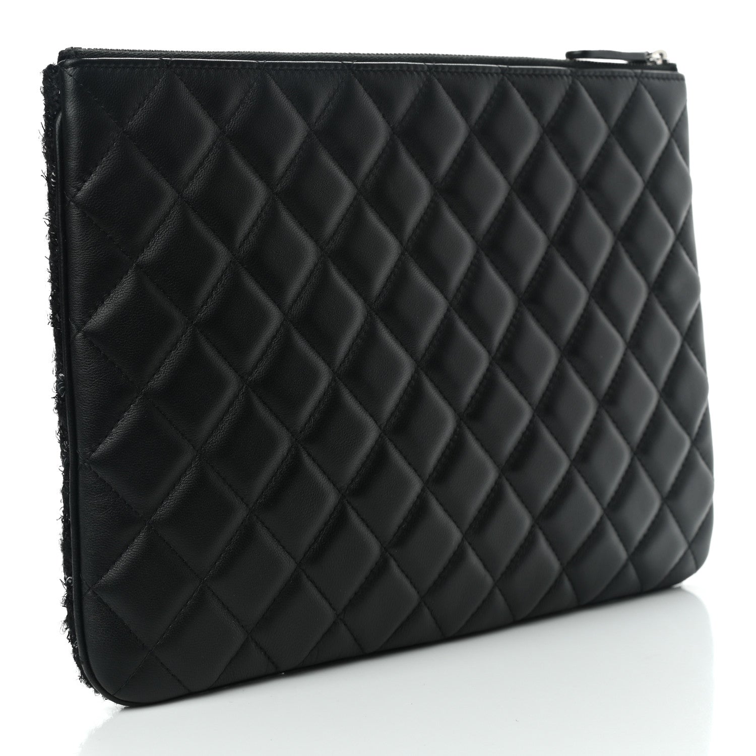 Chanel Tweed Lambskin Quilted Small Case Black 2 of 6