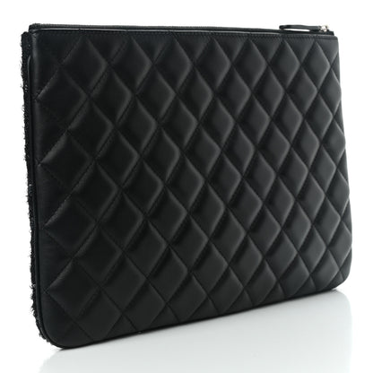 Chanel Tweed Lambskin Quilted Small Case Black 2 of 6