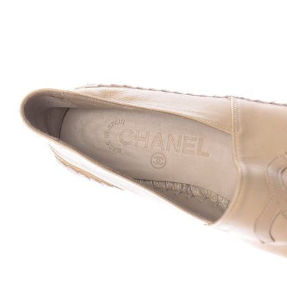 Chanel Lambskin CC Espadrilles 36 Beige Black 8 of 10