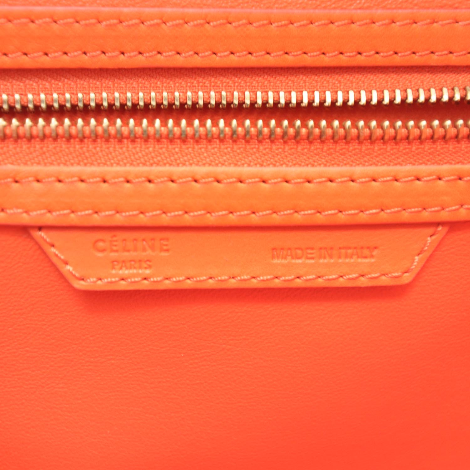 Celine Smooth Calfskin Mini Luggage Bright Orange 9 of 10