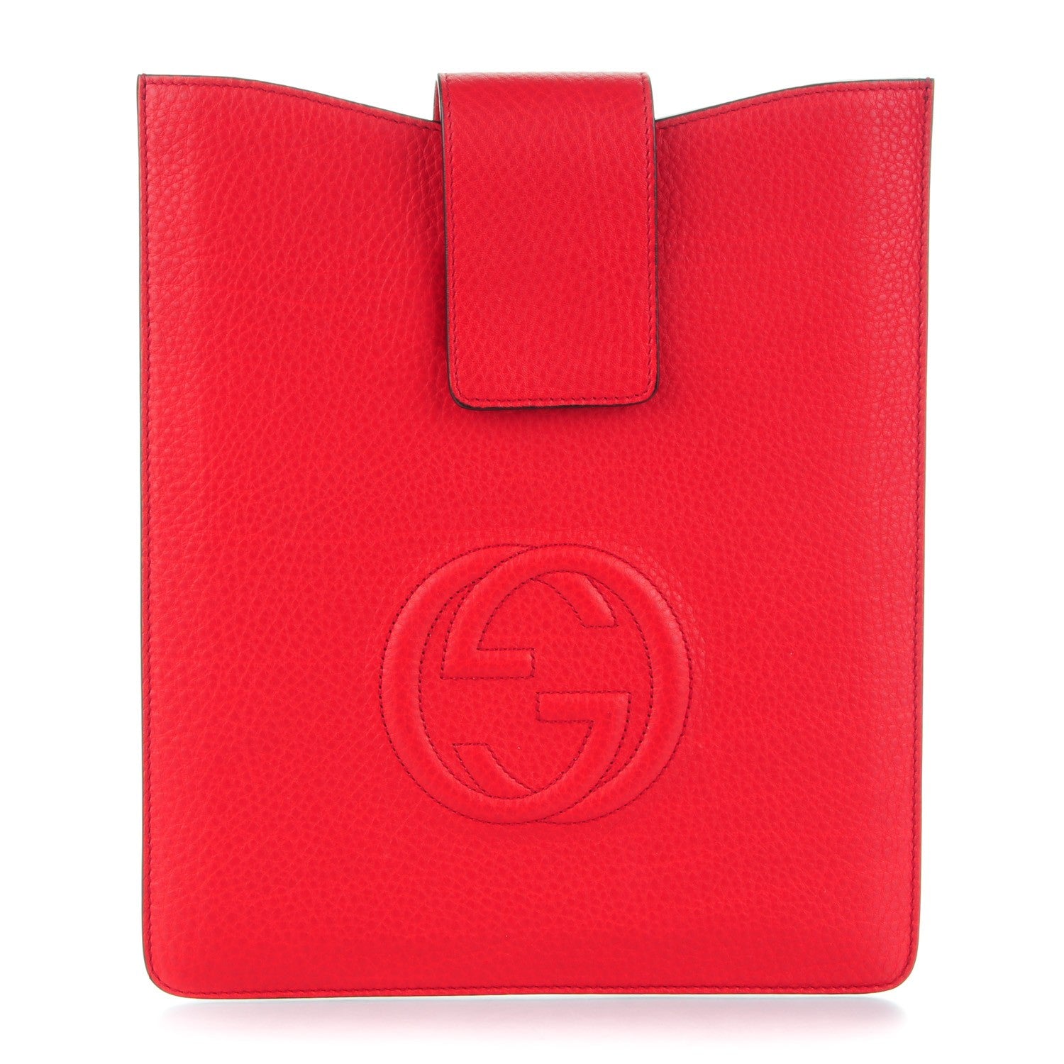 Gucci Pebbled Calfskin Soho iPad Case Tabasco Red 1 of 6