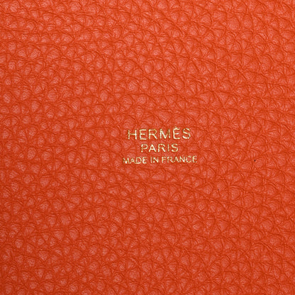 Hermes Taurillon Clemence Picotin Lock 22 MM Orange 6 of 10