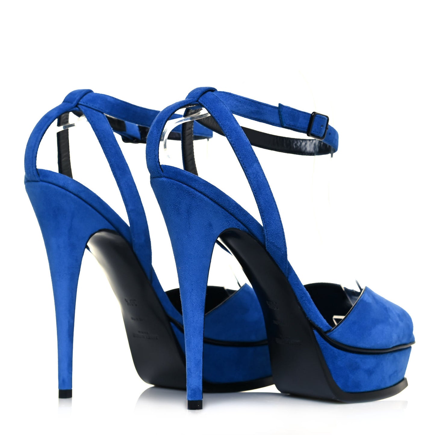 Kid Scamosciato Tribute 105 Open Toe Platform Sandals 39.5 Bleu Majorelle