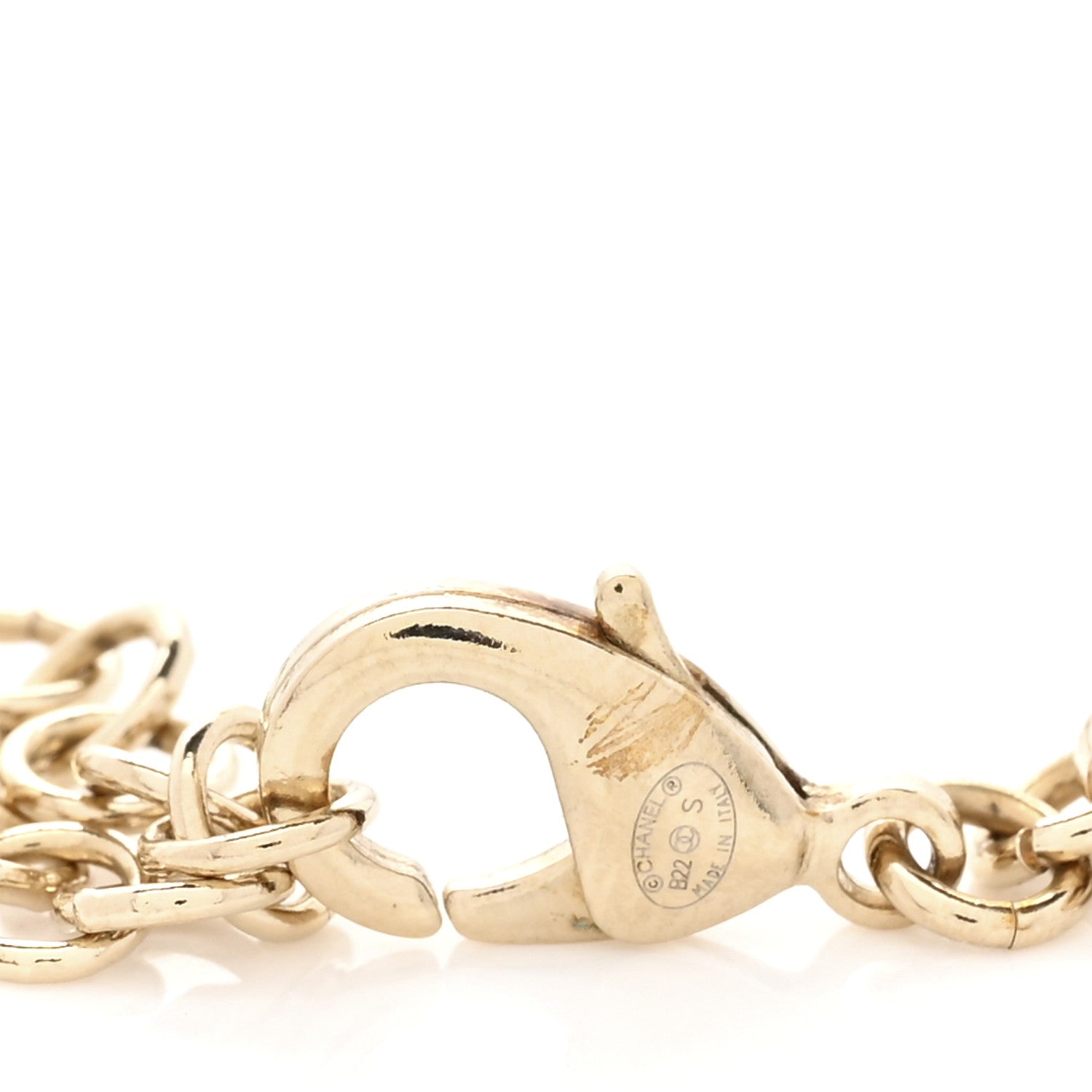 Chanel Metal Lambskin Crystal CC Choker Gold White 5 of 7