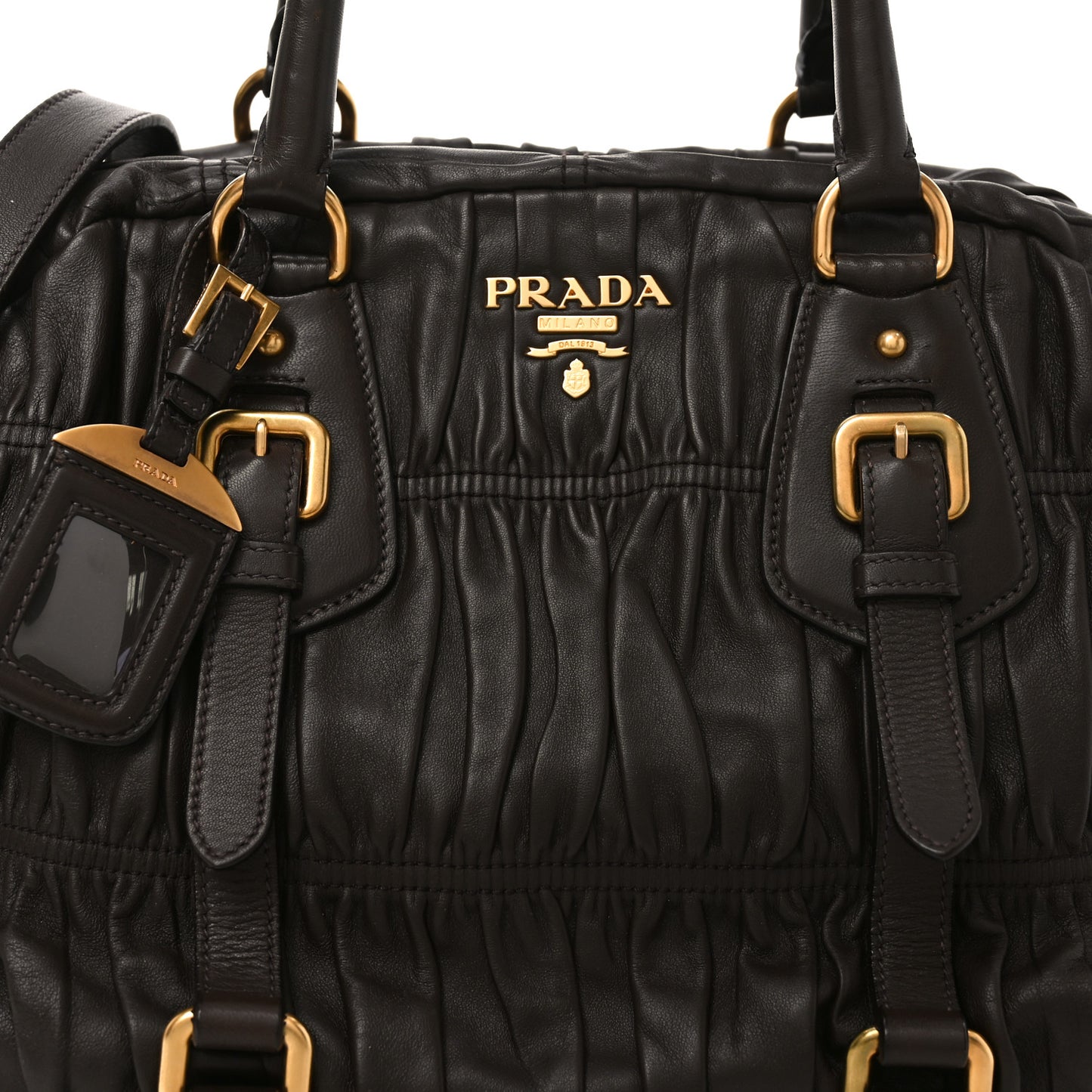 Nappa Gaufre Dome Satchel Caffe