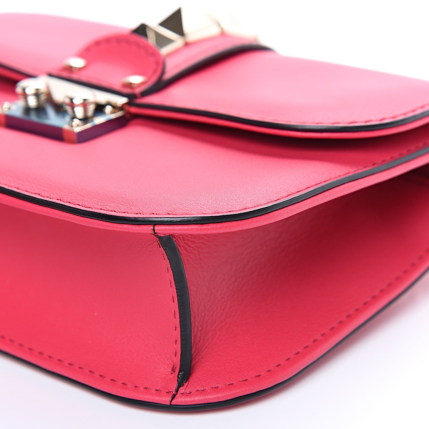 Valentino Garavani Vitello Small Glam Lock Rockstud Flap Pink 7 of 7
