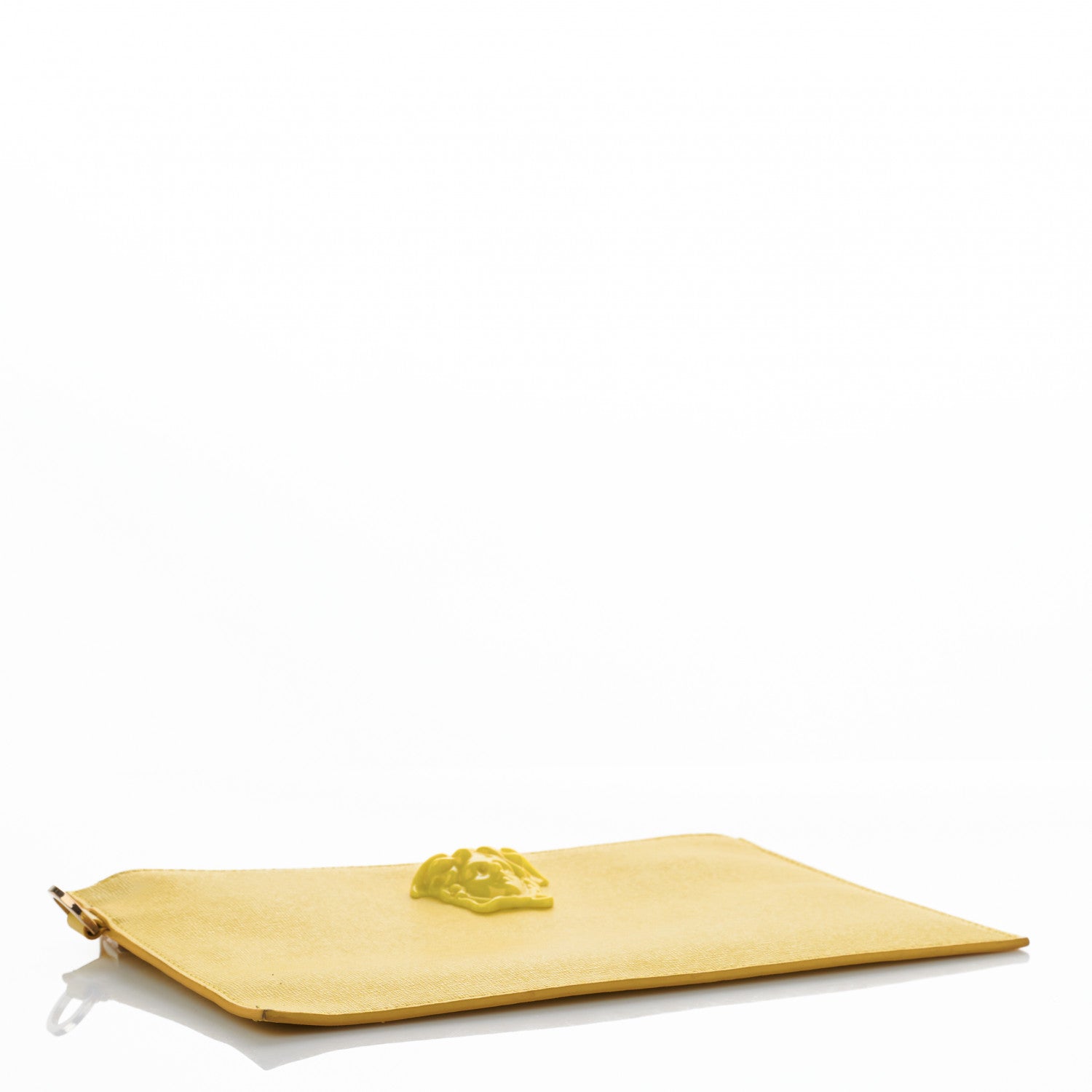 Versace Saffiano Palazzo Wristlet Pouch Yellow 4 of 9