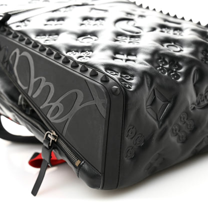 Christian Louboutin Calfskin Embossed Backparis Spiked Backpack Black 9 of 10