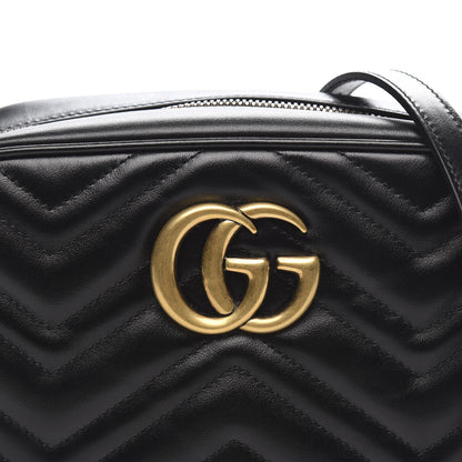 Gucci Calfskin Matelasse Small GG Marmont Chain Shoulder Bag Black 10 of 10