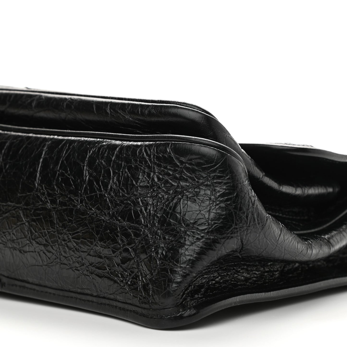 Crinkled Calfskin Matelasse Monogram Medium Niki Chain Satchel Black