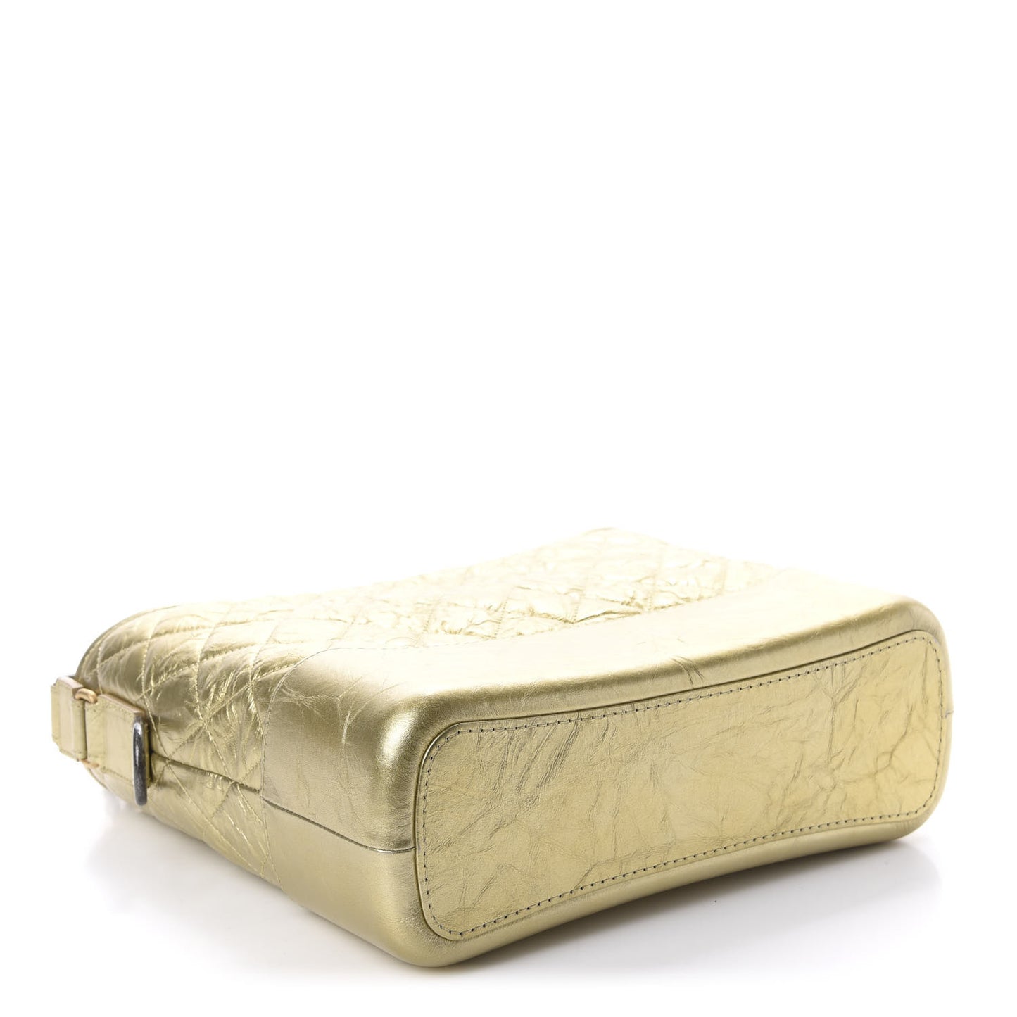 Metallic Aged Calfskin Quilted Medium Gabrielle Gold