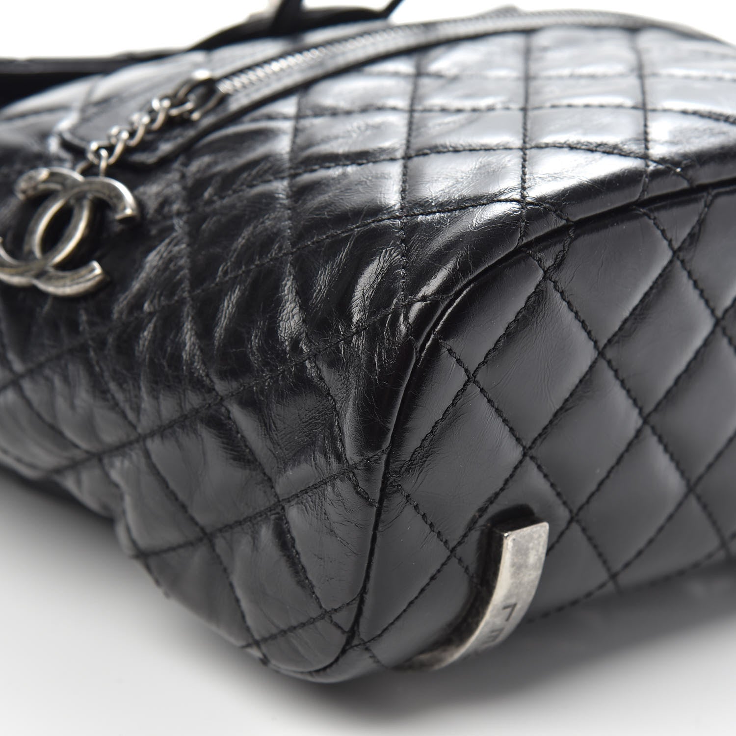 Chanel Glazed Calfskin Quilted Small Salzburg Mountain Backpack Black 7 of 9