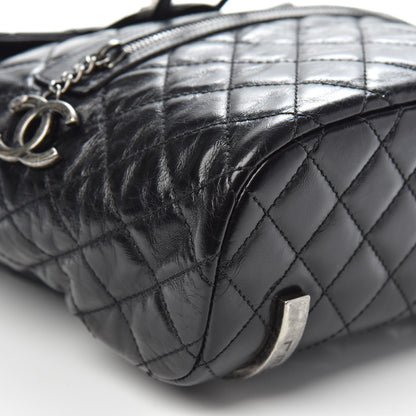 Chanel Glazed Calfskin Quilted Small Salzburg Mountain Backpack Black 7 of 9