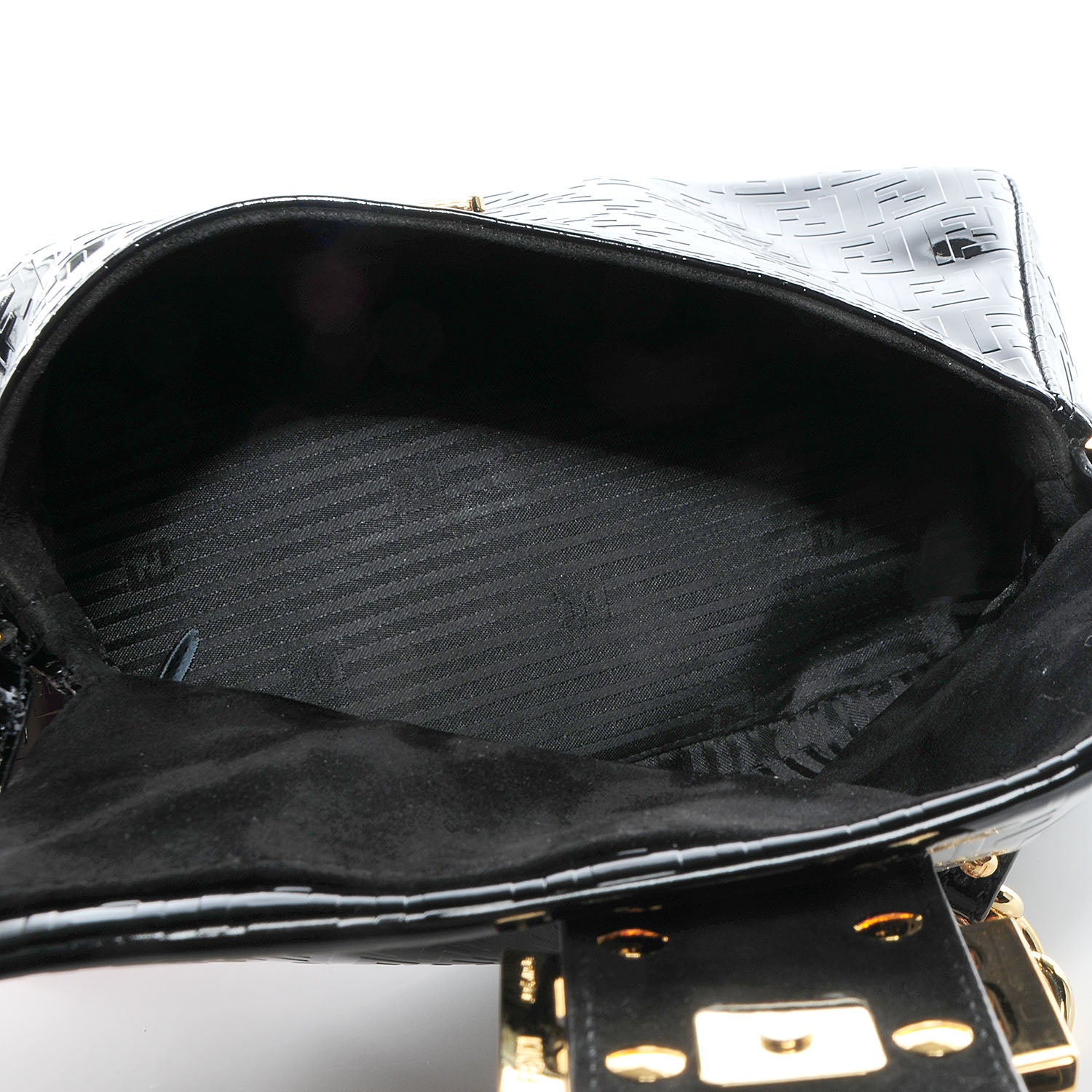 Fendi Patent FF Embossed Forever Mini Mama Baguette Black 8 of 13