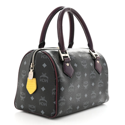 MCM Visetos Striped Munich Lion Small Boston Satchel Black 3 of 17