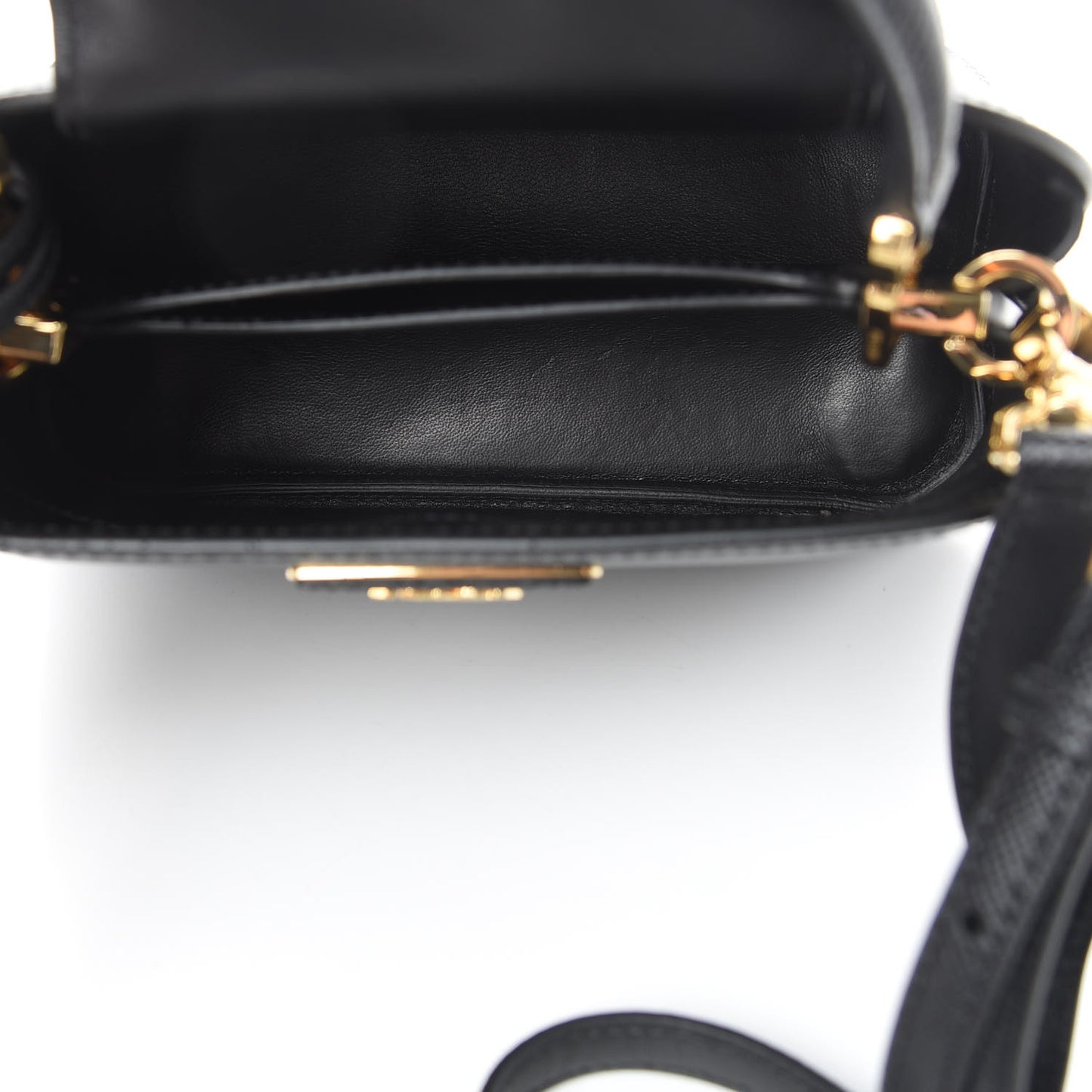 Saffiano Cuir Micro Matinee Tote Black