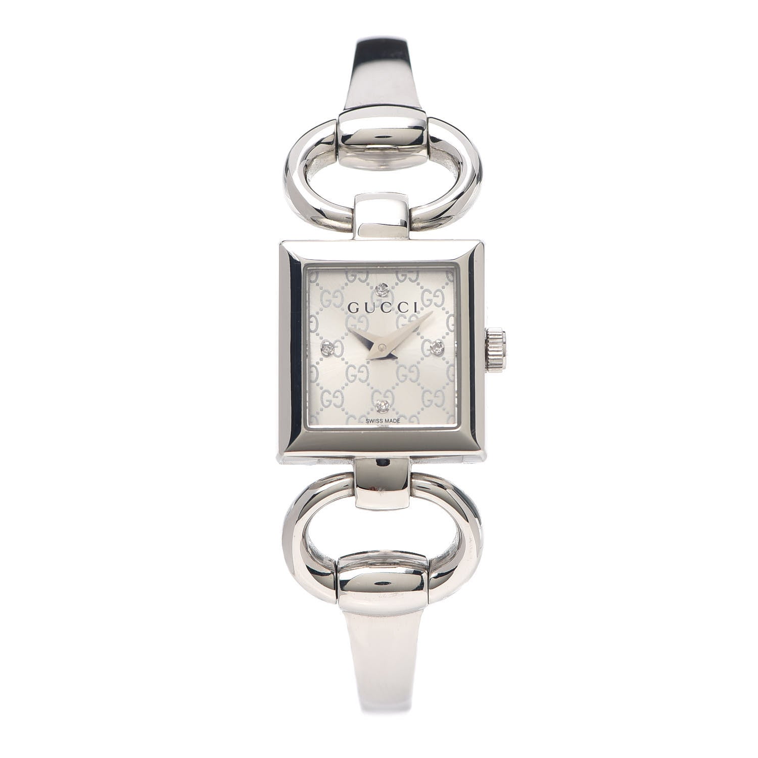 Gucci Stainless Steel Diamond 19mm Tornabuoni Quartz Watch 1 of 6