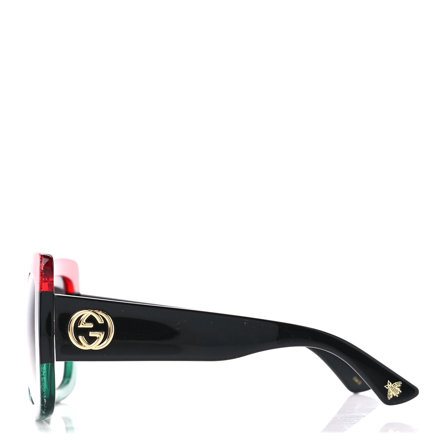 Acetate Square Frame Sunglasses GG0083S Glitter Red Black Green
